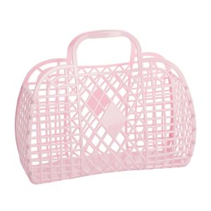 Sun Jellies Retro Basket  - Large Pink 35x30x15cm
