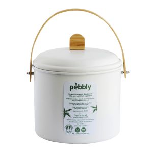 Pebbly Compost Bin Cream 22x22x18cm/7L