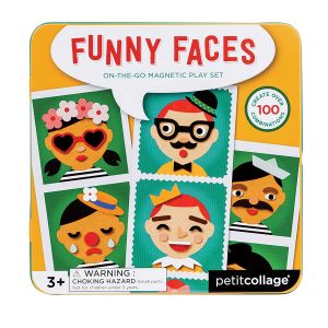 Petit Collage Funny Faces Magnetic Play Set Multi-Coloured 16.5x16.5x2.5cm