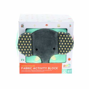 Petit Collage Animal Friends - Fabric Activity Block Multi-Coloured 15x15x15cm