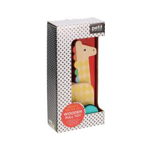 Petit Collage Giraffe On-the-Go Wooden Pull Toy Multi-Coloured 10.5x5.7x21.5cm
