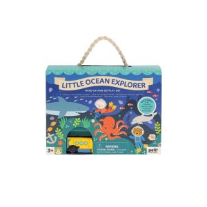 Petit Collage Wind-Up and Go Playset - Ocean Multi-Coloured 19.6x6x14cm