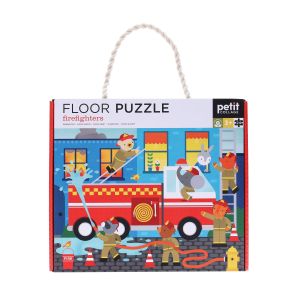 Petit Collage Floor Puzzle - Firefighters Multi-Coloured 26.5x6.7x23.2cm