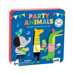 Petit Collage Magnetic Play Set - Party Animals Multi-Coloured 16x2x16cm