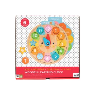 PETIT COLLAGE Multi-Language Learning Clock Puzzle Multi-Coloured 26.2x2.2x26.2cm