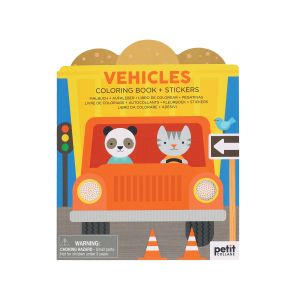 Petit Collage Colouring Book with Stickers - Vehicles Multi-Coloured 17x1x20cm
