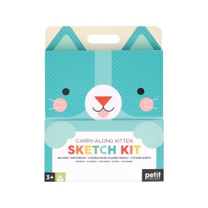 Petit Collage Carry-Along Sketch Kit-Kitten Blue 18x2x24cm