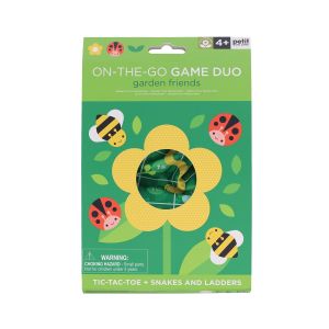 Petit Collage On-the-Go Game Duo Garden Friends Green 16x3x22cm