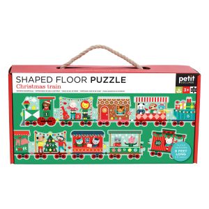 Petit Collage Christmas Train Shaped Floor Puzzle Multi-Coloured 183x0.3x15cm