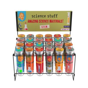 The Purple Cow Einstein Science Stuff Lab Tubes Pre-Pack CDU 24pcs/ 6 Assorted 7x7x10cm