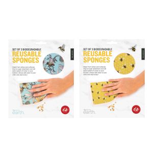 Is Gift Reusable Biodegradable Kitchen Sponges - Bees (Setof3/2 Assorted 19x17cm