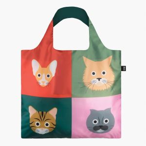 LOQI Stephen Cheetham Cats Bag Multi-Coloured 50x42cm