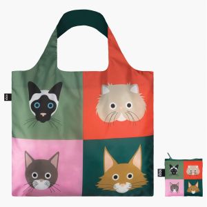 LOQI Stephen Cheetham Cats Bag Multi-Coloured 50x42cm