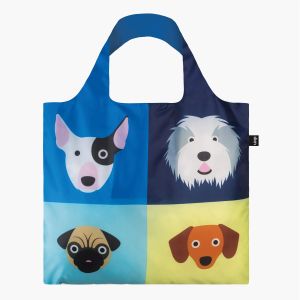 LOQI Stephen Cheetham Dogs Bag Multi-Coloured 50x42cm