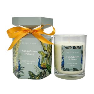 Society Home Scented Candle Jar Sandalwood Honey Multicolour 8x8x9cm