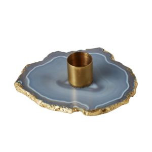 Society Home Agate Candle Holder Agate/Gold 10x10x3cm