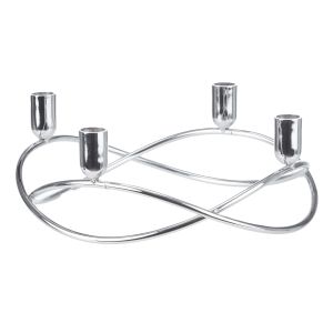 Society Home Adley Taper Candle Holder Silver 27.5x27.5x10cm