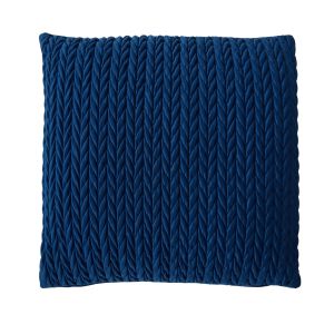 Society Home Velvet Ribbon Stitch Cushion Blue 50x50x10cm
