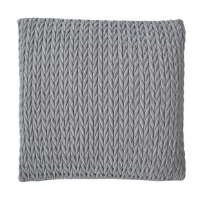 Society Home Velvet Ribbon Stitch Cushion Grey 50x50x10cm