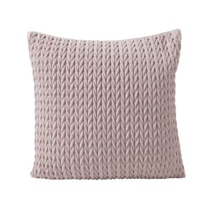 Society Home Velvet Ribbon Stitch Cushion Pink 50x50x10cm