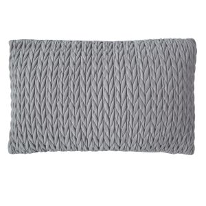 Society Home Velvet Ribbon Stitch Cushion Grey 50x30x10cm