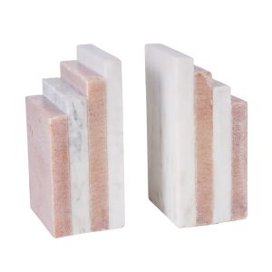 Society Home Betty Marble Bookend White & Pink 8.25x7.75x14cm