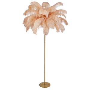 Society Home Feathered Brass Floor Lamp Peach/Brass 95x95x180cm