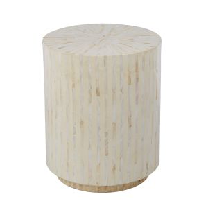 Society Home Mother of Peal Inlay Side Table Cream/Natural 45x45x55cm