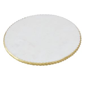 Society Home Marble Lazy Susan with Gold Detailing White/Gold 36x36x4cm