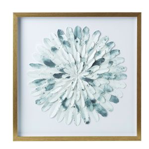 Society Home Paper Feather Wall Art White 60x60x3cm