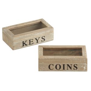 Amalfi Coins & Keys Box 2 Asst Designs 6 Keys/6 Coins 9x16cm