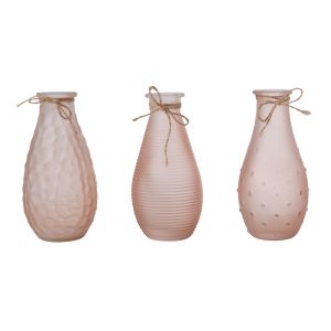 Emporium Sable Bottle Vase 3pcs Set Pink 5x5x14cm