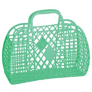 Sun Jellies Retro Basket Large Green 35x30x15cm