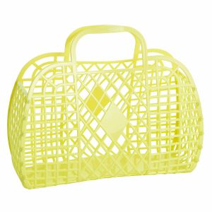 Sun Jellies Retro Basket  - Large Yellow 35x30x15cm