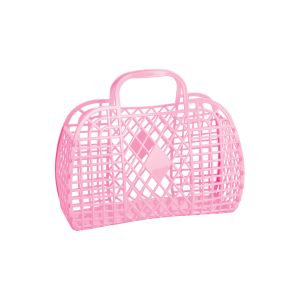 Sun Jellies Retro Basket  - Small Pink 25x22x11cm