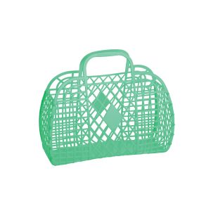 Sun Jellies Retro Basket Small Green 25x22x11cm