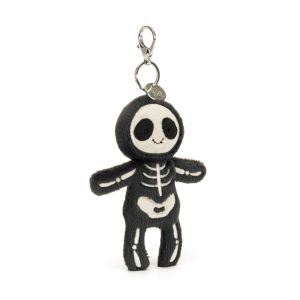 Jellycat Skeleton Bob Bag Charm Black & White 2x11x20cm