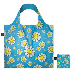 LOQI Smiley Flowers Bag Aquarius 50x42cm