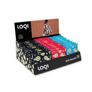 LOQI Smiley Counter Display Pack 36pcs/3 Assorted 36.5x25.5x25cm