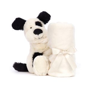 Jellycat Bashful Black & Cream Puppy Soother Cream 13x13x34cm