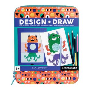Petit Collage Design + Draw Monsters Multi-Coloured 17.8x21.6x2.5cm