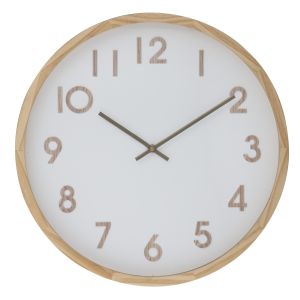 Amalfi Leonard Wall Clock Natural & White 41.5x41.5x5.5cm