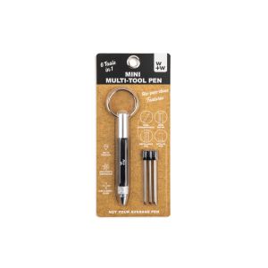 W+W Mini Multi-Function Keychain Pen  Black 18x1cm