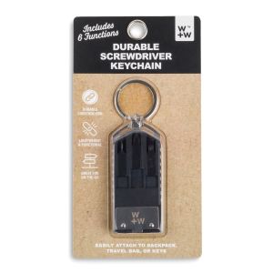 W+W Screwdriver Keychain Black 8x3.5x1.2cm