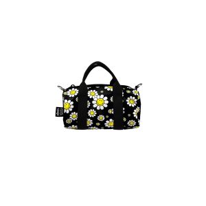 LOQI Smiley Flowers Small Weekender Black 30x15x15cm