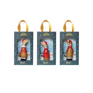DCUK Traditional Christmas Dinky Ducks 10pcs/3 Assorted 5x6x12cm