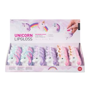 Is Gift Unicorn Lip Gloss (3Asst/24Disp) Assorted 4x7x3cm
