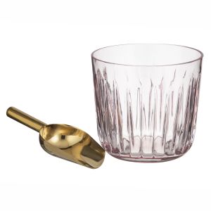 Taste Opaline Ice Bucket with Scoop Pink/Gold 18x18x16.5cm/2800ml