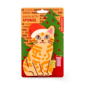 Kikkerland Santa Kitty Sponge Black 10x3x16cm