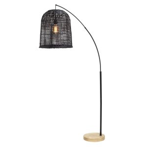 Grand Designs Weave Floor Lamp Black/Natural 100x170cm